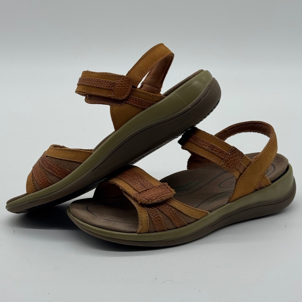 Orthofeet 916 Malibu Tan Leather Orthopedic Comfort Sandals Womens 8 D Wide